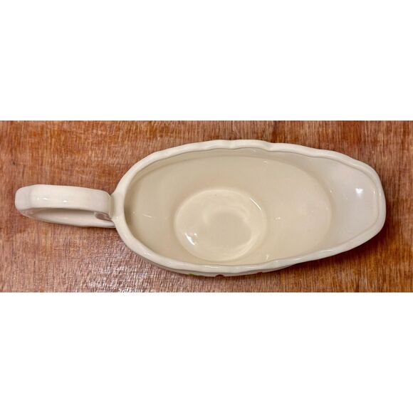 Hand-Painted Christmas Poinsettia Gravy Boat Dinning Serveware – Vintage Holiday - Picture 7 of 8